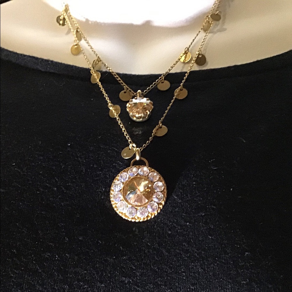 Double Necklace with yellow stone